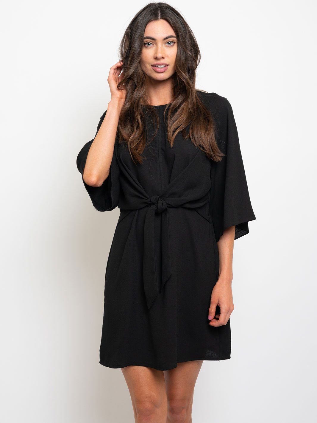 WOMEN'S FRONT TIE MINI DRESS