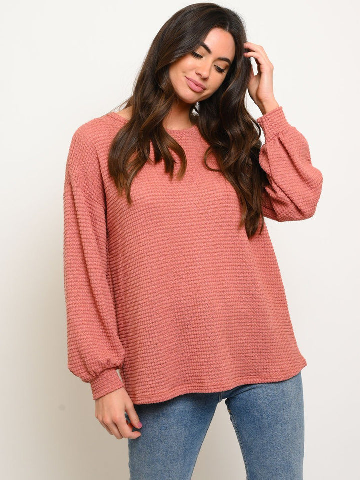 WOMEN'S LONG SLEEVE ROUND NECK TOP