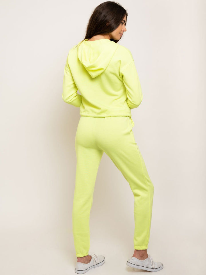 WOMEN'S 2 PCS NEON YELLOW SET
