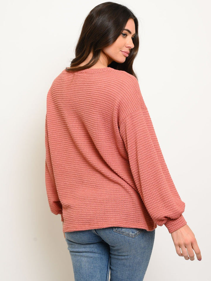 WOMEN'S LONG SLEEVE ROUND NECK TOP
