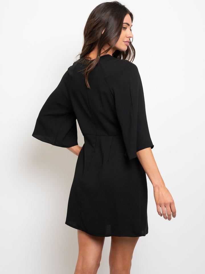 WOMEN'S FRONT TIE MINI DRESS