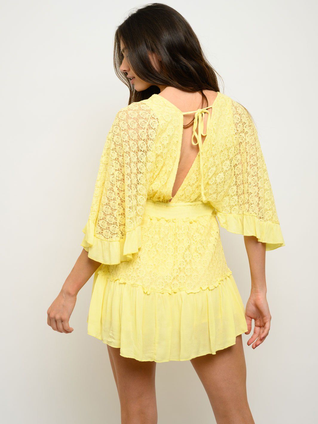 WOMEN'S SWEET LACE BEEL SLEEVE ROMPER