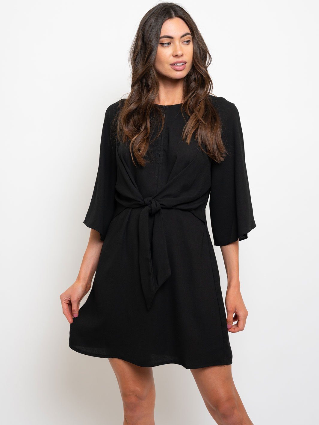 WOMEN'S FRONT TIE MINI DRESS