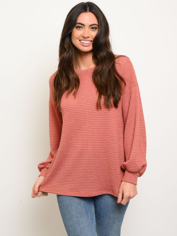 WOMEN'S LONG SLEEVE ROUND NECK TOP