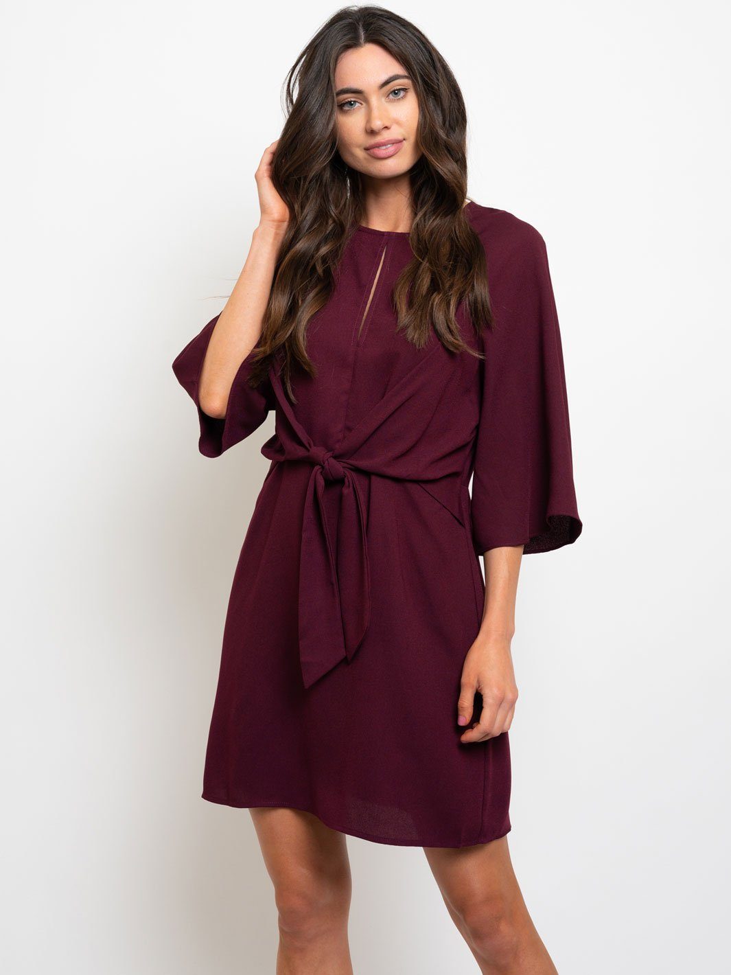 WOMEN'S FRONT TIE MINI DRESS