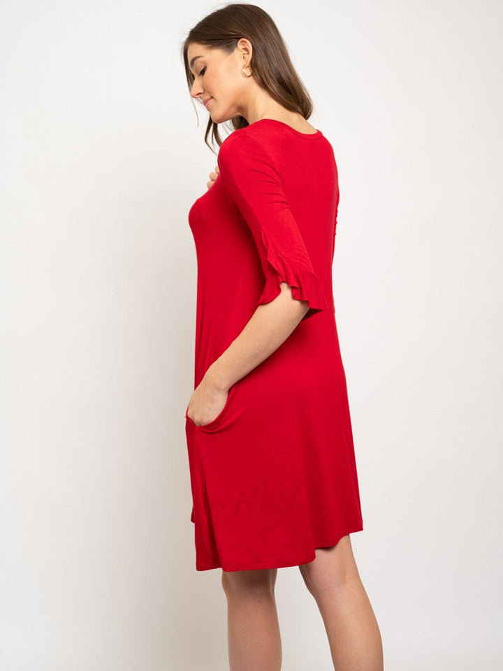 WOMEN'S TUNIC 3/4 SLEEVE DRESS