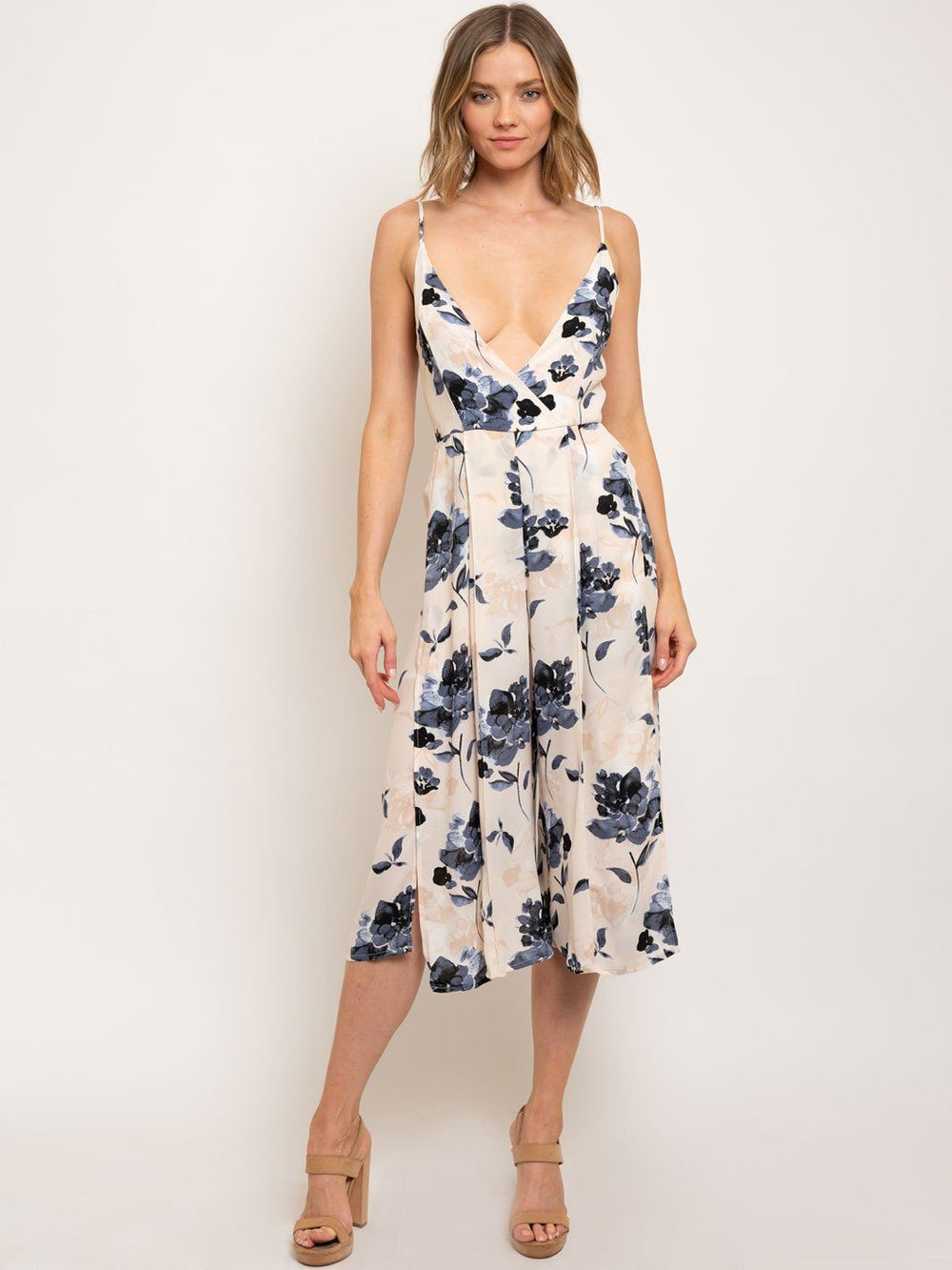 WOMEN'S V-NECK SLEEVELESS JUMPSUIT