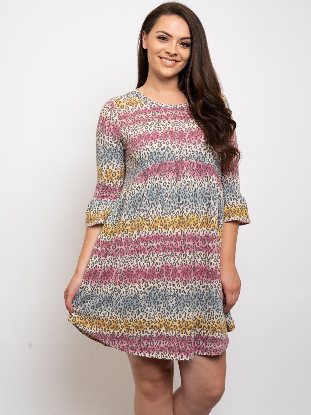 PLUS SIZE ANIMAL MULTI TUNIC DRESS