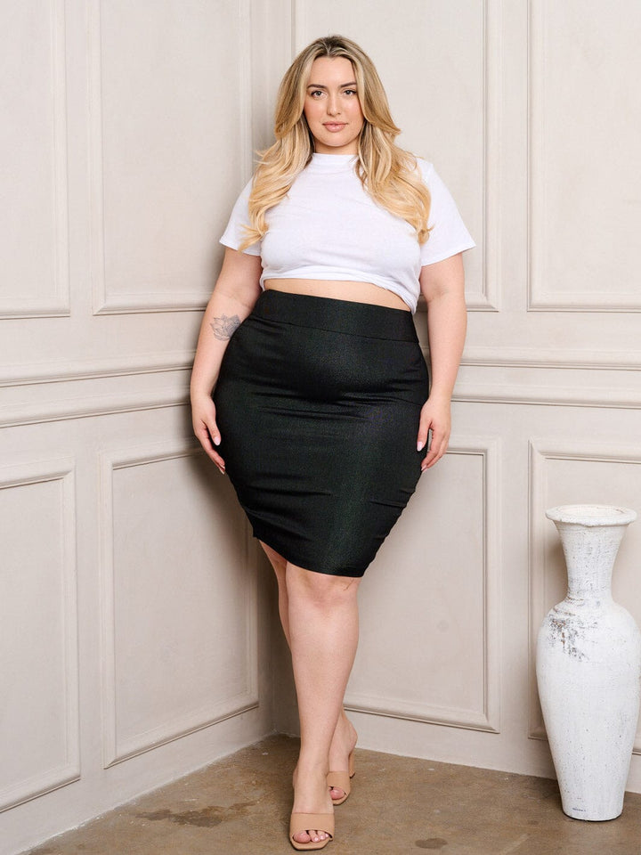 PLUS SIZE SHIMMER MINI SKIRT
