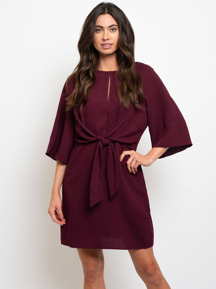 WOMEN'S FRONT TIE MINI DRESS