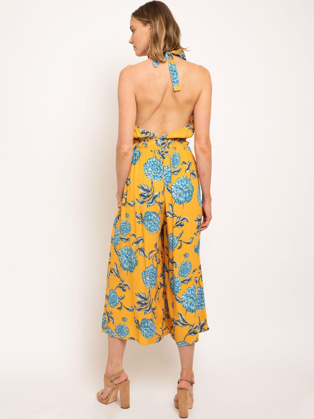 WOMEN'S OPEN BACK FLORAL JUMPSUIT