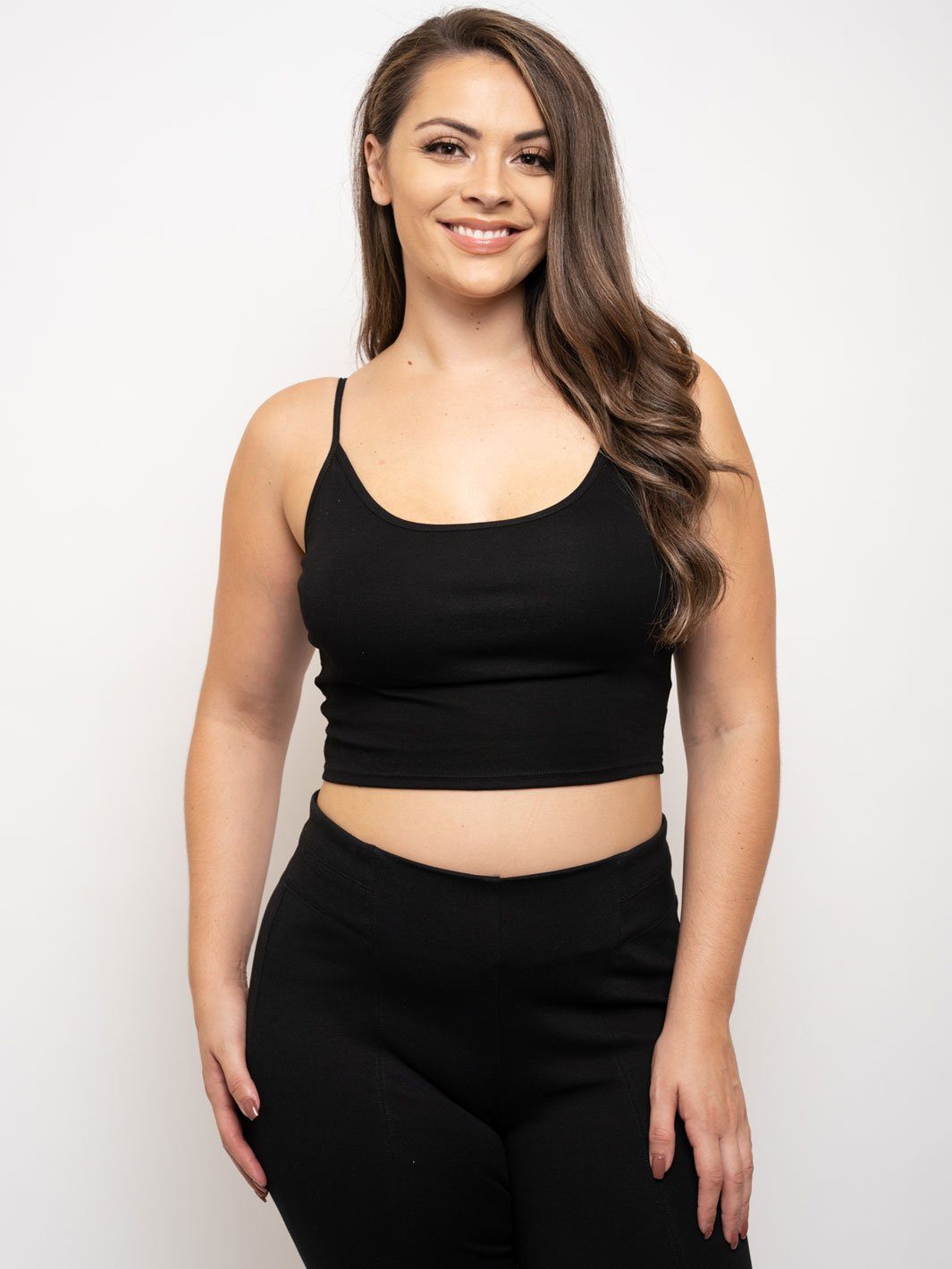 PLUS SIZE SPAHETTI STRAP CROP CAMI TOP
