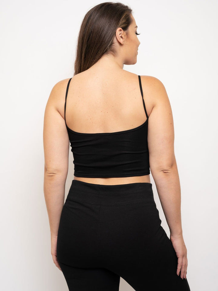 PLUS SIZE SPAHETTI STRAP CROP CAMI TOP