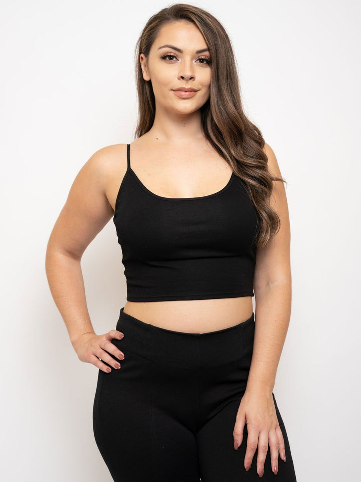 PLUS SIZE SPAHETTI STRAP CROP CAMI TOP
