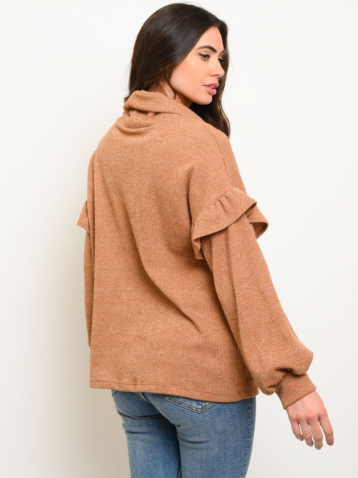 WOMEN'S TURTLE NECK LONG SLEEVE TOP