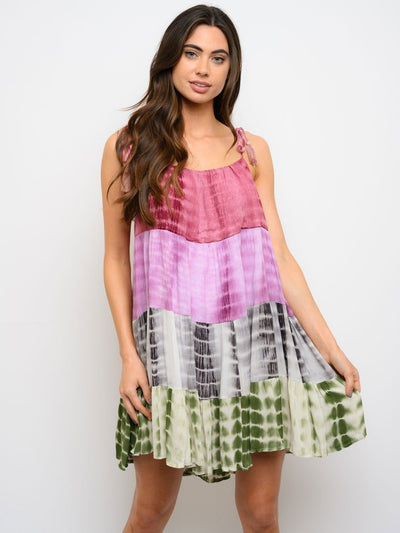 WOMEN'S TUNIC COLOR BLOCK DRESS