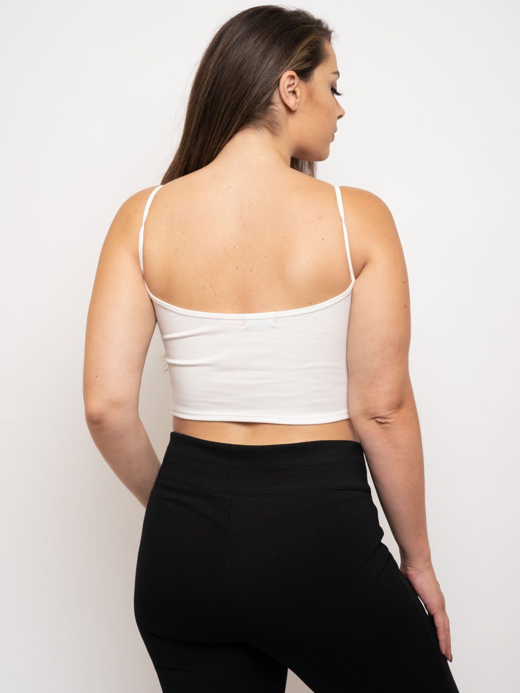PLUS SIZE SPAHETTI STRAP CROP CAMI TOP