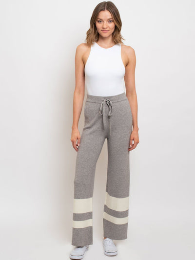 WOMEN'S AMBER STRIPED WIDE LEG PANTS