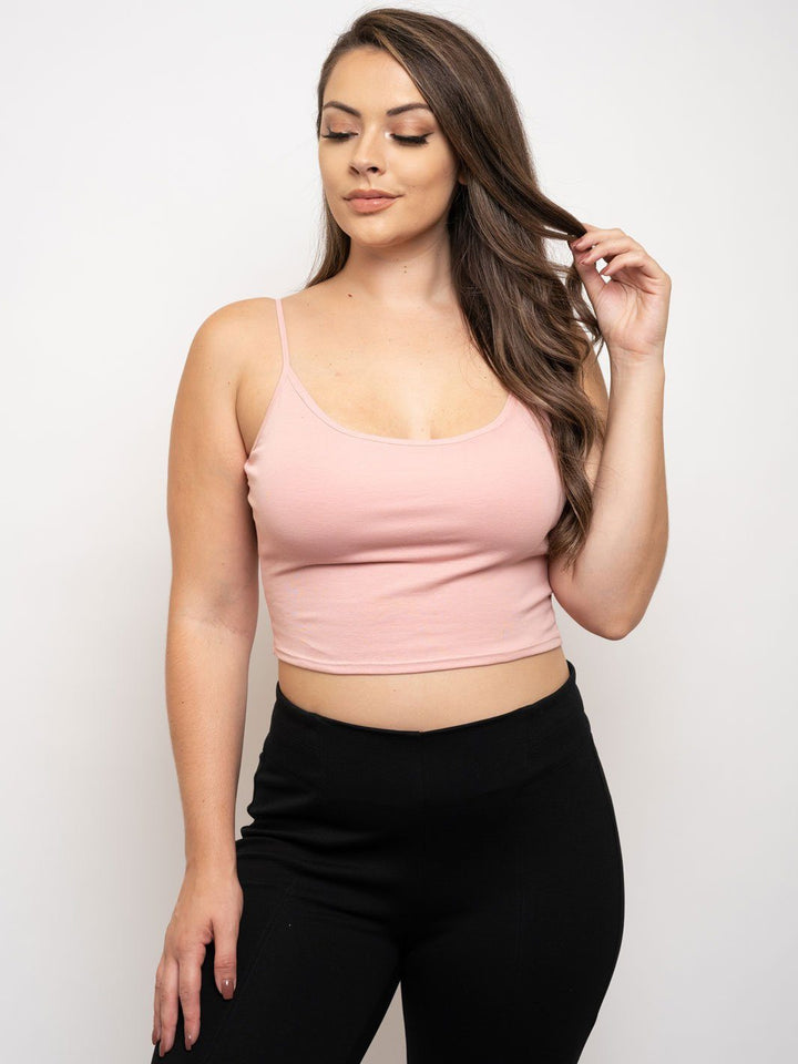 PLUS SIZE SPAHETTI STRAP CROP CAMI TOP