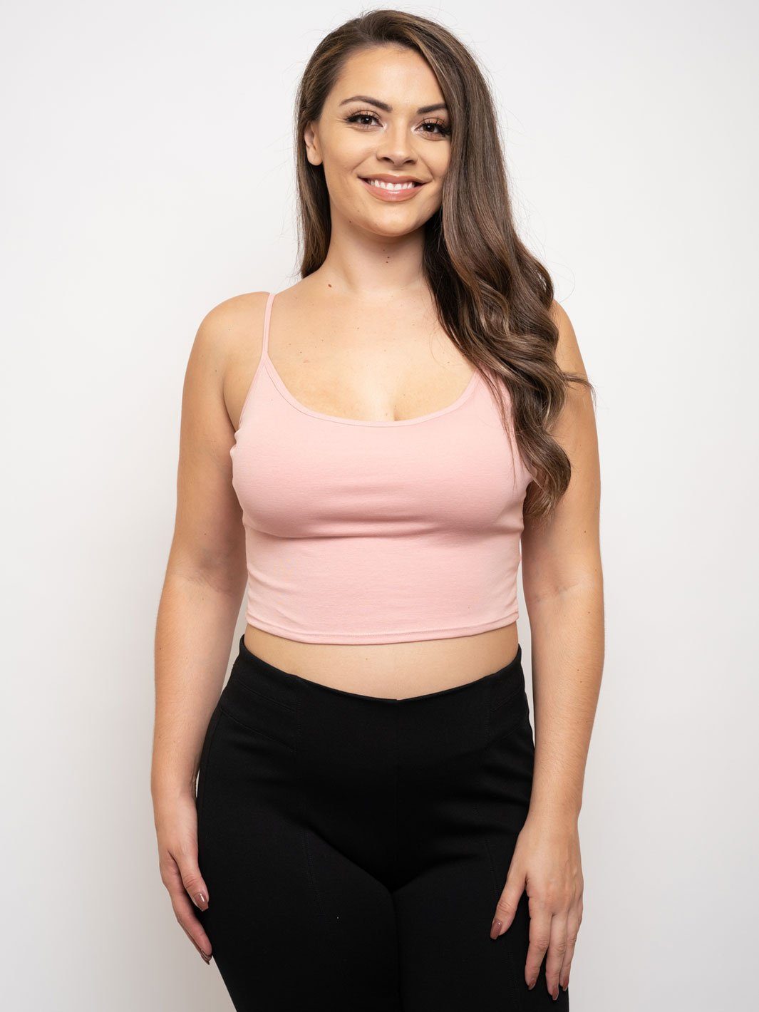 PLUS SIZE SPAHETTI STRAP CROP CAMI TOP