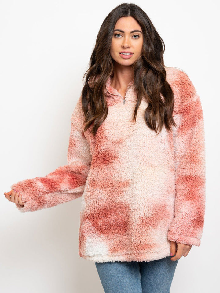 WOMEN'S TIE DYE TEDDY SWEATER