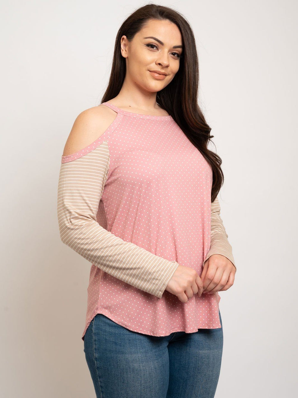 PLUS SIZE OFF SHOULDER TUNIC TOP