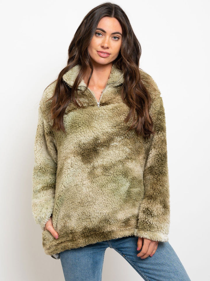 WOMEN'S TIE DYE TEDDY SWEATER