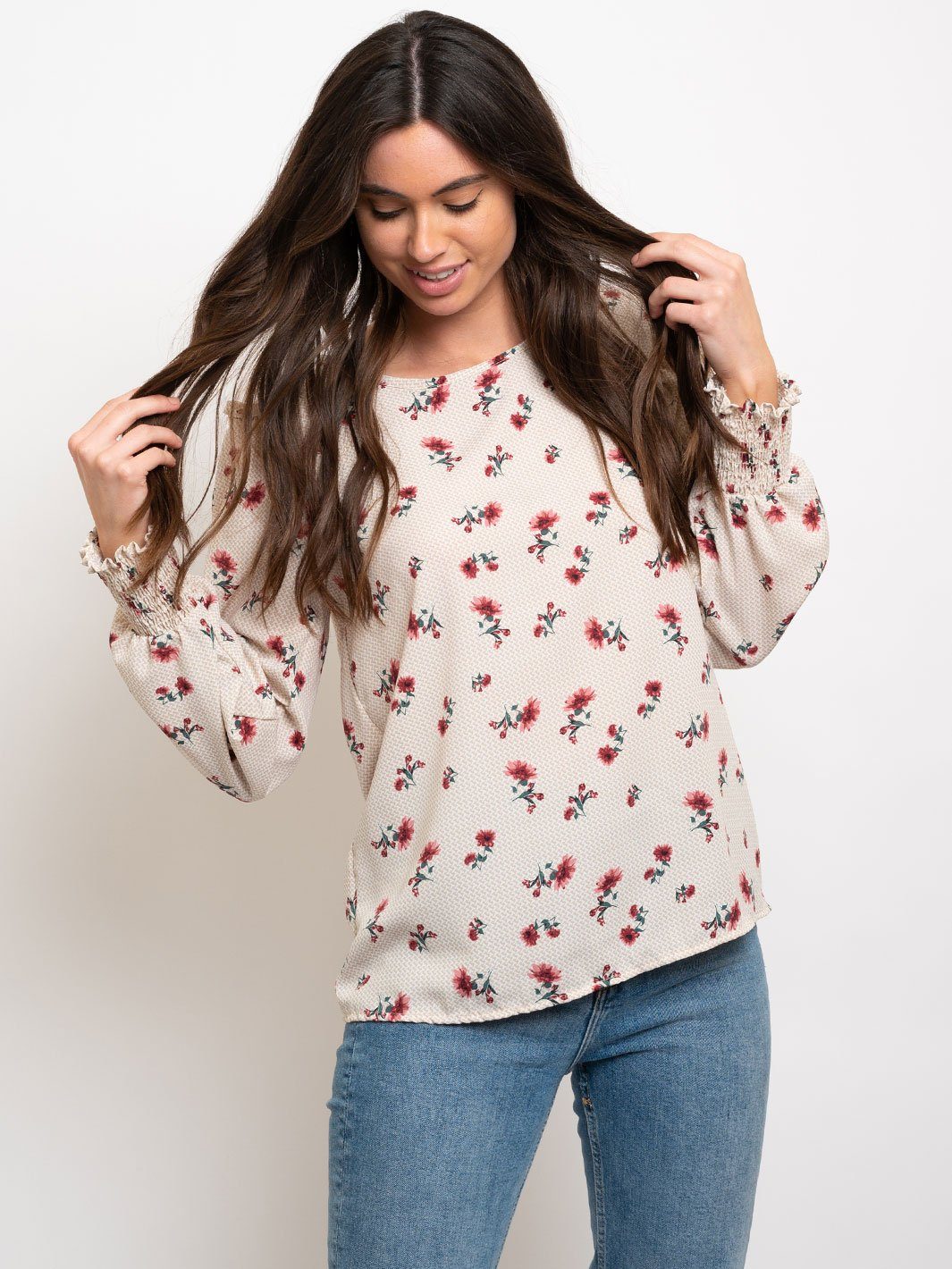 WOMEN'S LONG SLEEVE FLORAL TOP