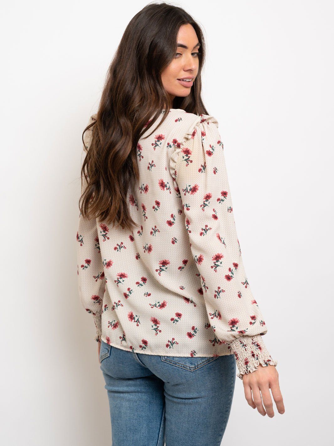 WOMEN'S LONG SLEEVE FLORAL TOP