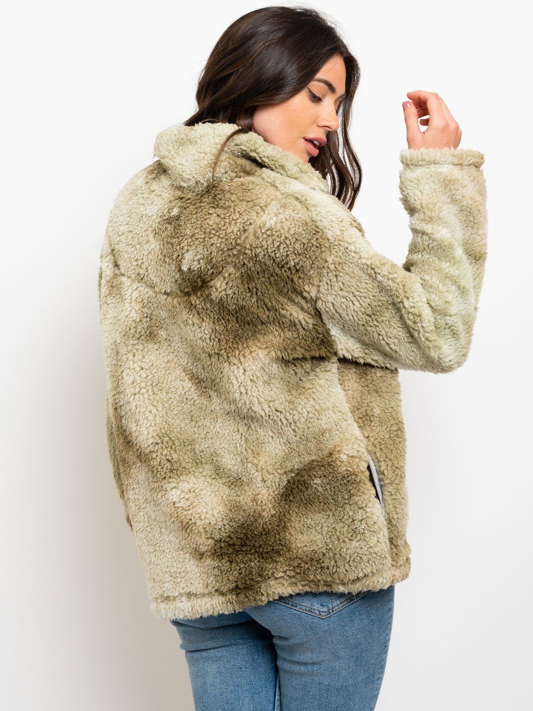 WOMEN'S TIE DYE TEDDY SWEATER