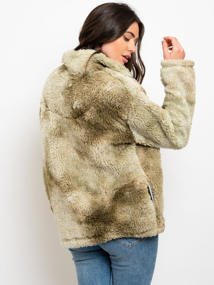 WOMEN'S TIE DYE TEDDY SWEATER