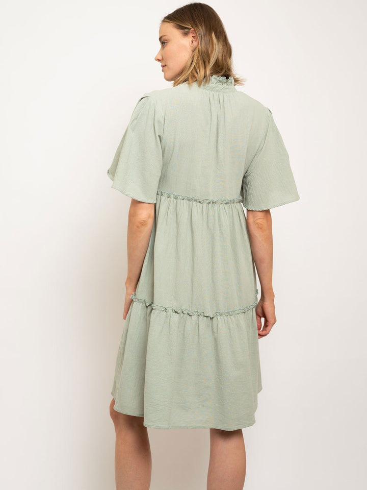 WOMEN'S V-NECK LAYERED MINI DRESS