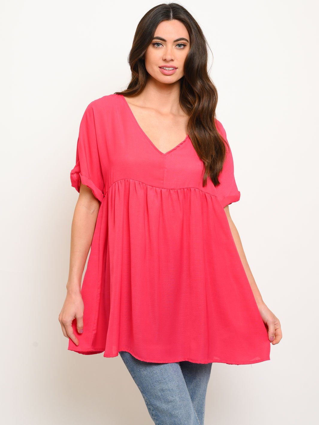 WOMEN'S V-NECK TUNIC TOP