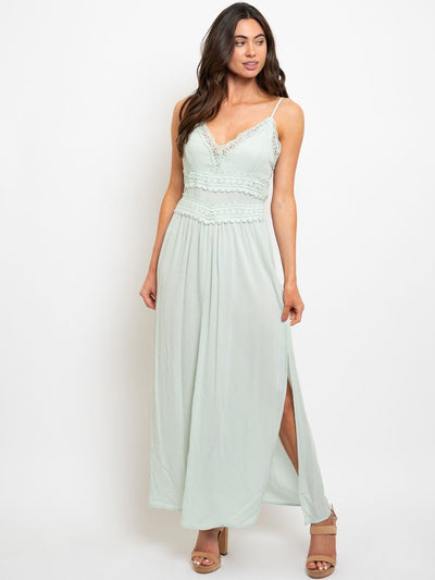 WOMEN'S CROCHET DETAIL MAXI DRESS