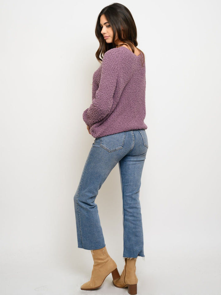 WOMEN'S LONG SLEEVE FRONT RUCHED TOP