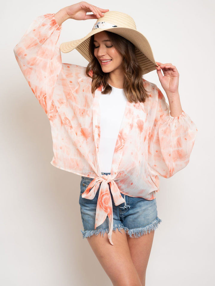 WOMEN'S LONG SLEEVE FRONT TIE TOP