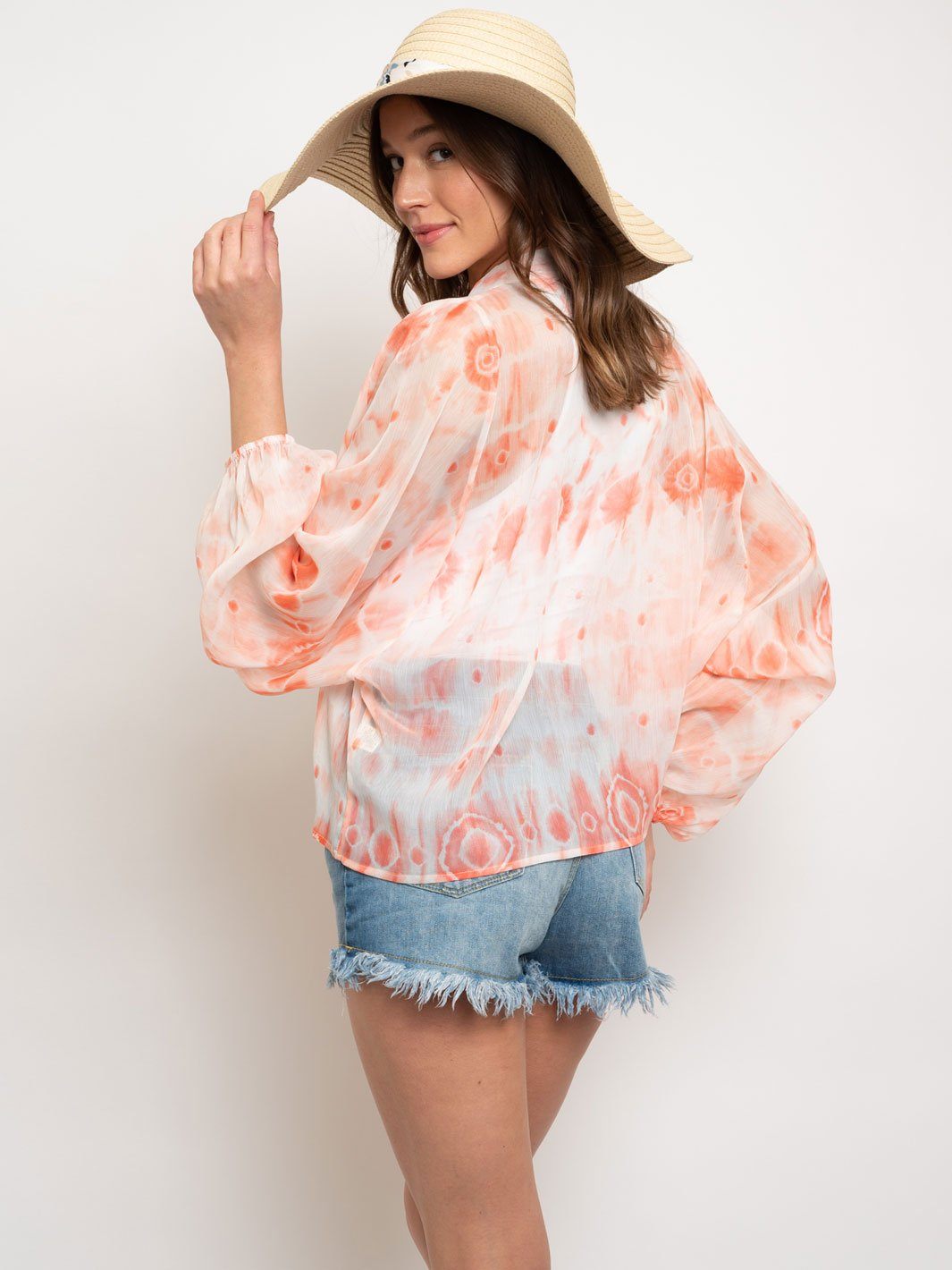 WOMEN'S LONG SLEEVE FRONT TIE TOP