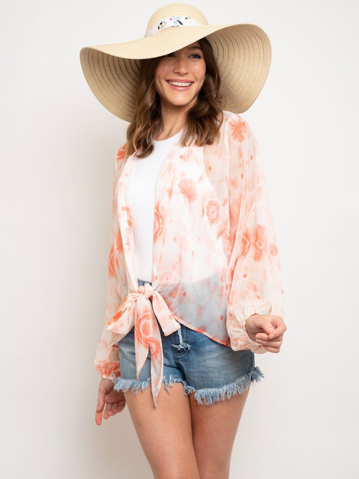 WOMEN'S LONG SLEEVE FRONT TIE TOP