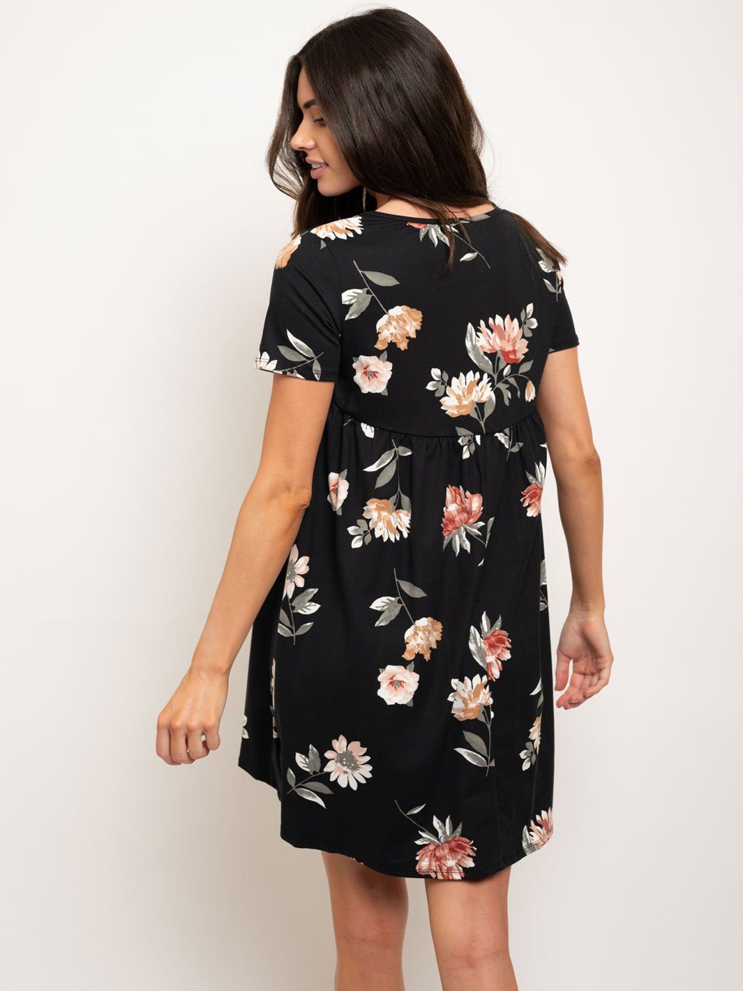 WOMEN'S TUNIC FLORAL MINI DRESS