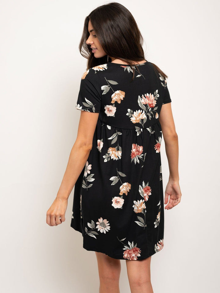 WOMEN'S TUNIC FLORAL MINI DRESS