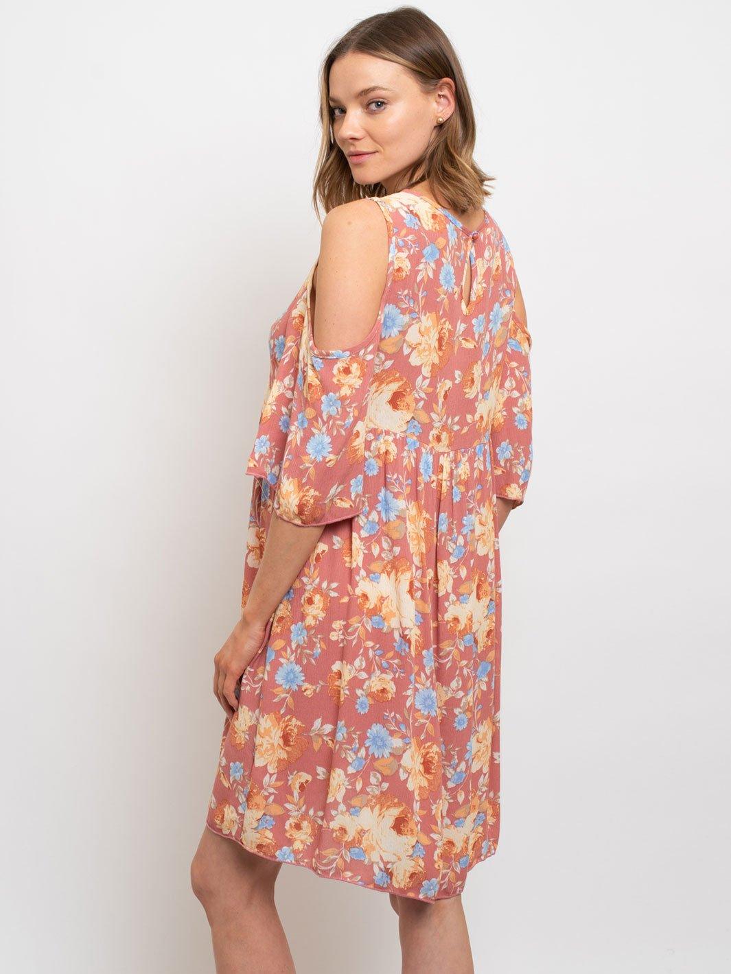 WOMEN'S OFF THE SHOULDERS FLORAL DRESS