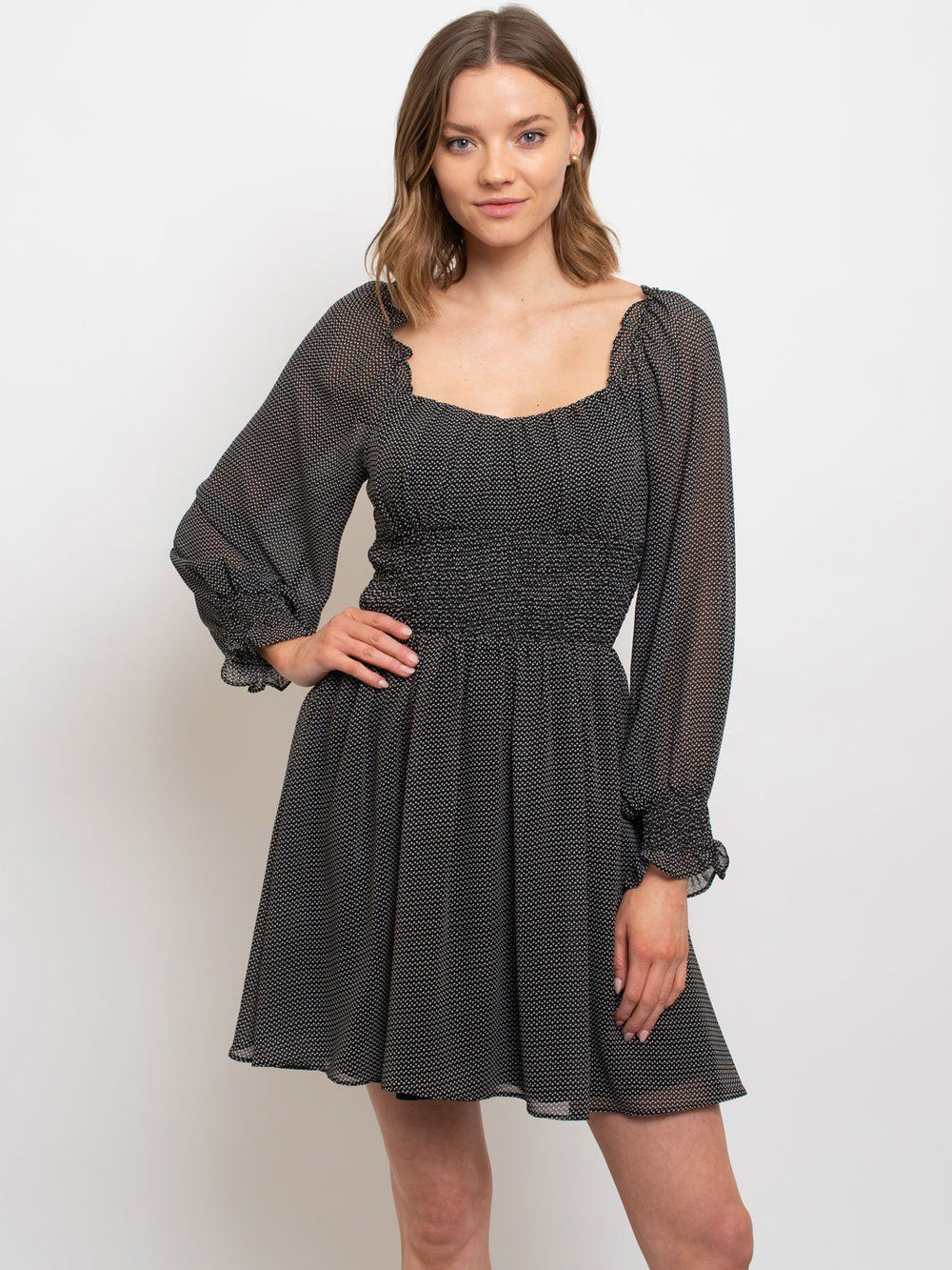 WOMEN'S LONG SLEEVE MINI DRESS