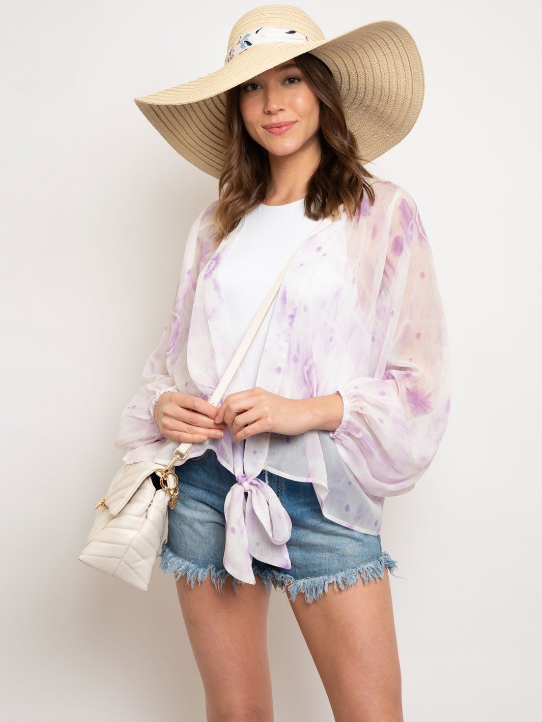 WOMEN'S LONG SLEEVE FRONT TIE TOP