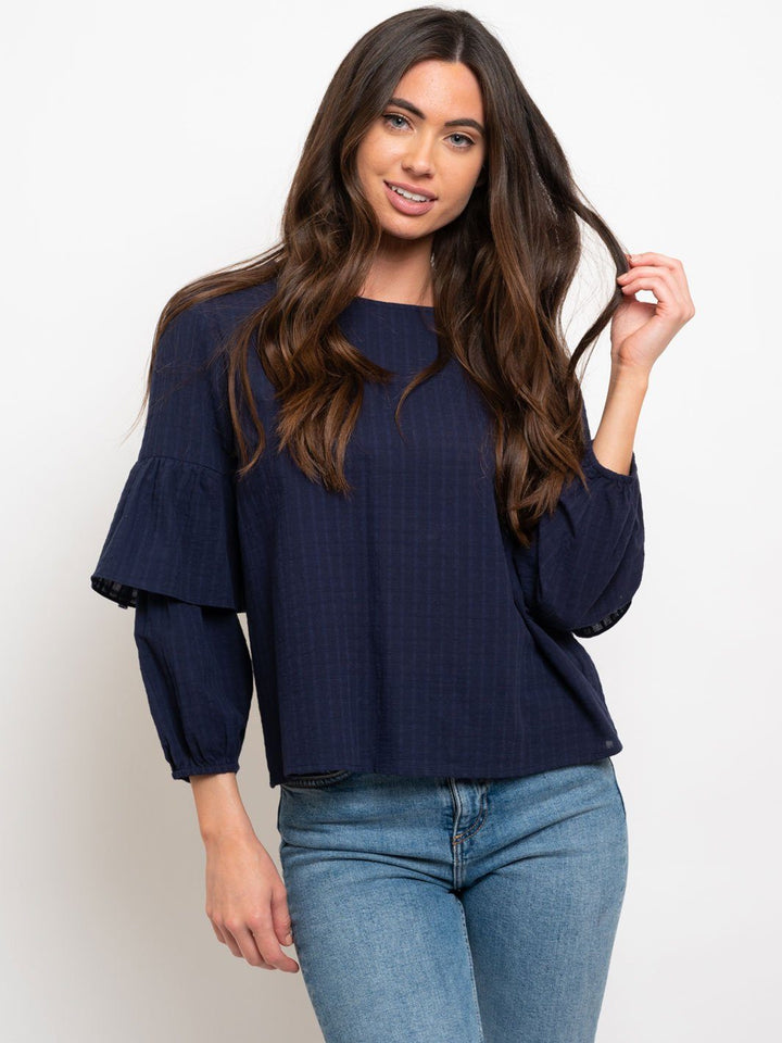 WOMEN'S RUFFLE SLEEVES TOP