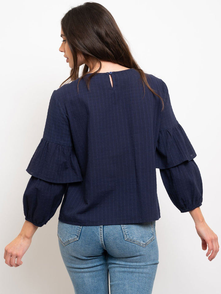 WOMEN'S RUFFLE SLEEVES TOP