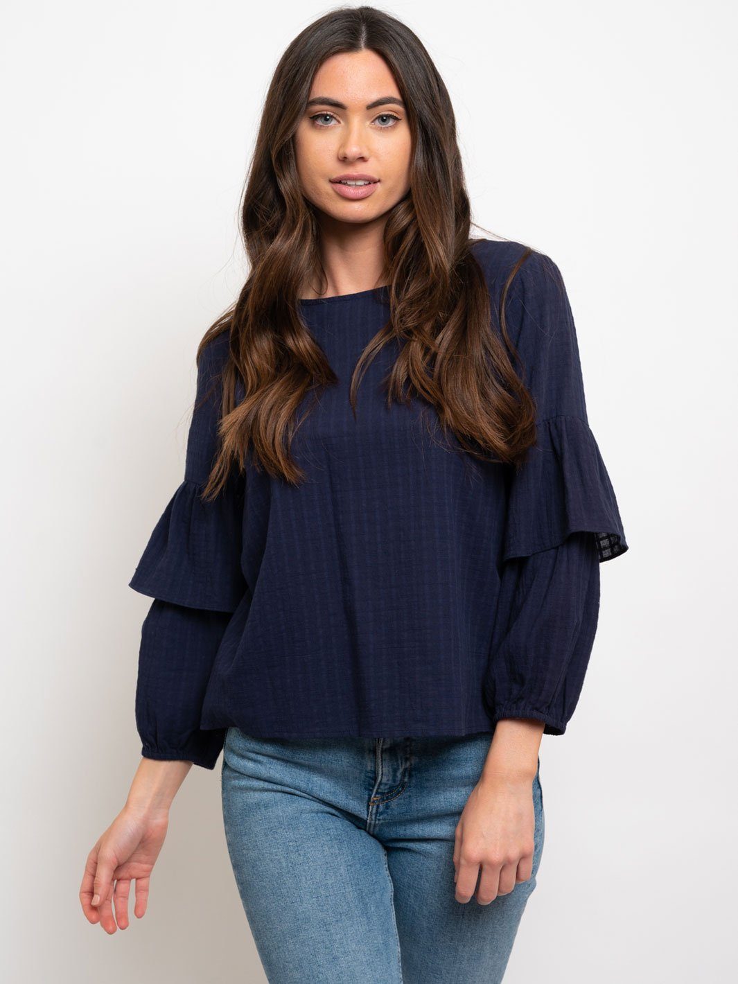 WOMEN'S RUFFLE SLEEVES TOP