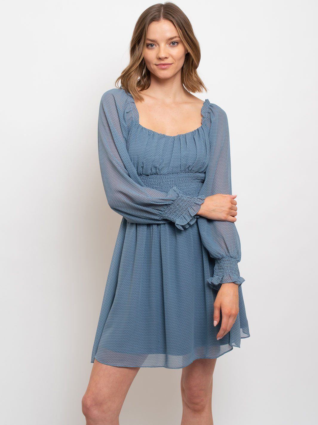 WOMEN'S LONG SLEEVE MINI DRESS