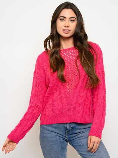 WOMEN'S KNIT LONG SLEEVE SWEATER