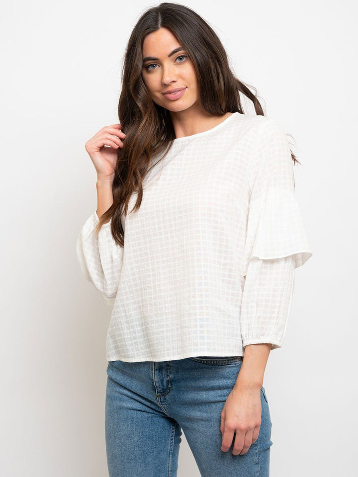 WOMEN'S RUFFLE SLEEVES TOP