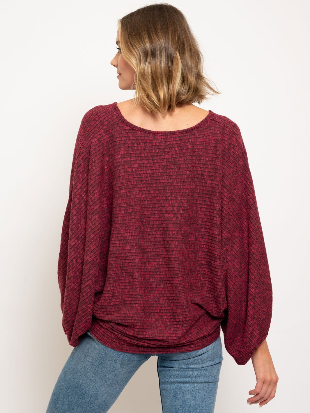 WOMEN'S LONG SLEEVE V-NECK TUNIC TOP